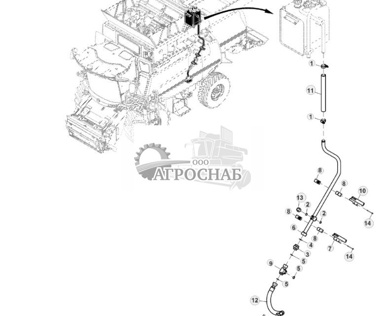 Гидравлические возвратные трубопроводы, 4WD, без соломоразбрасывателя - ST832125 130.jpg
